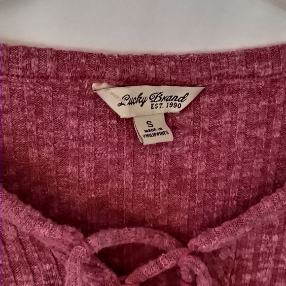 Lucky Brand pink ribbed long sleeve sweater size s - Picture 6 of 7